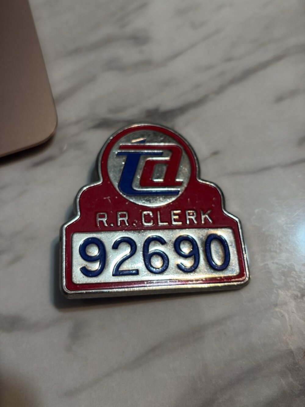 R.R. Clerk Badge #92690 – TA Logo